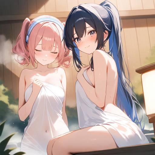 Admiral Kancolle in Serene Onsen Scene
