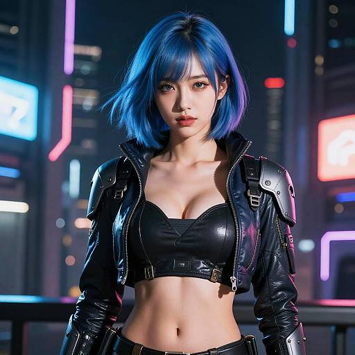 Cyberpunk Neon Siren Photoreal Portrait