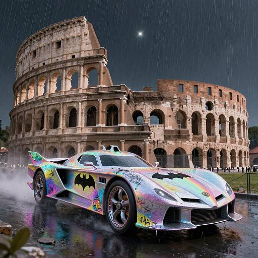 Epic Aetherpunk Batmobile Chase in Rome