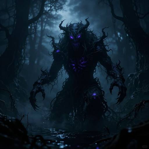 Dark Fantasy Shadow Monster Emergence