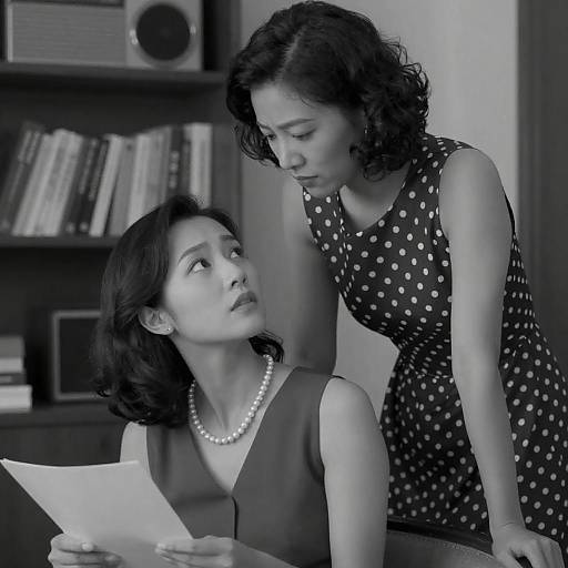 Intense Portrait of Two Women in B&W