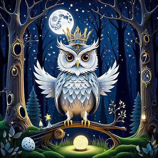 Owl Royalty: Enchanted Moonlit Ritual