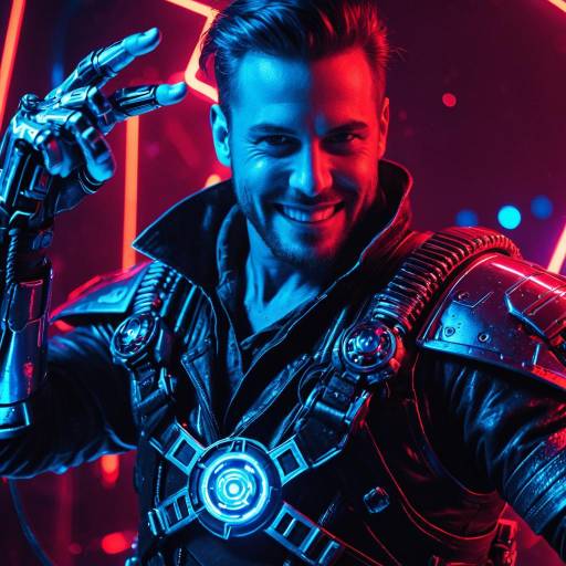 Cybernetic Space Pirate Captain Portrait