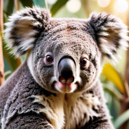 Close-up of Koala Face in Natural Habitat