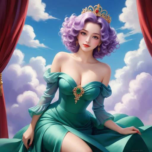 Charming Lady with Lilac Curls Charming Lady with Lilac Curls