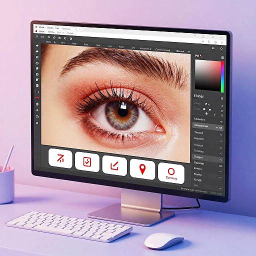 Futuristic Red Eye Filter UI Design