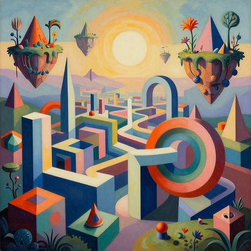 Surreal Abstract Geometric Landscape