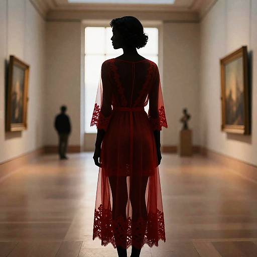 Golden Hour Silhouette in Sheer Red