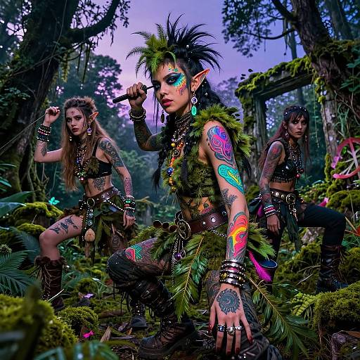 Neon Forest Warriors Nature Punk