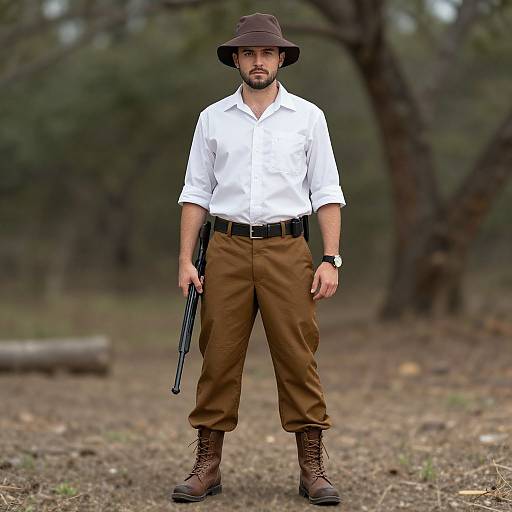 Solo Male Camping Attire Portrait