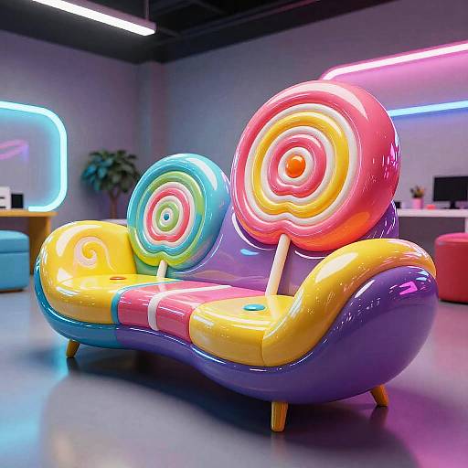 Futuristic Neon Candy Sofa