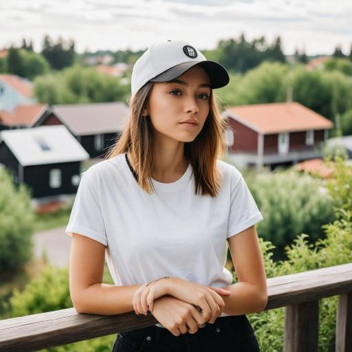 Young woman in baseball cap outdoors