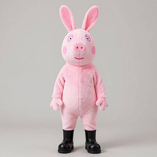 Realistic Boy in Peppa Pig Kigurumi