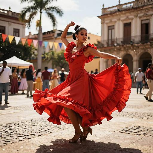 Vivid Salsa Performer in Havana Square