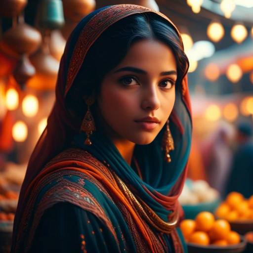 Vibrant Cinematic Portrait in Market