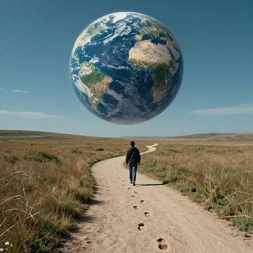 Solitary Journey Beneath Earth’s Glow