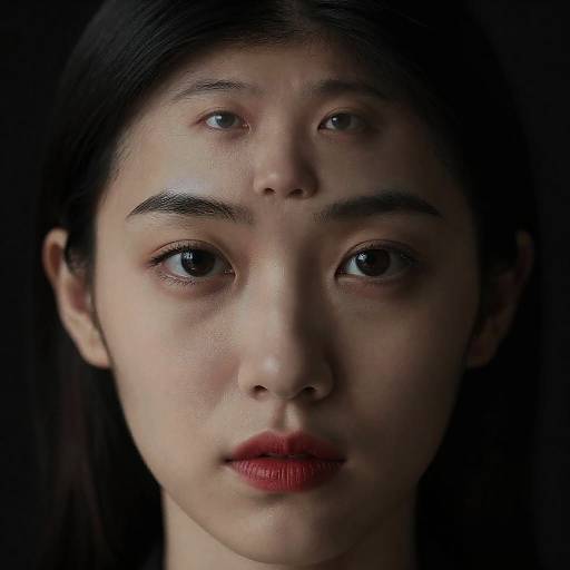 Intense Portrait with Shadowy Male Overlay