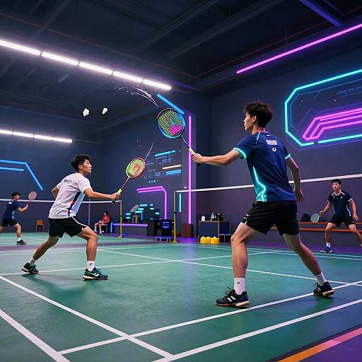 Cyberpunk Futuristic Badminton Match