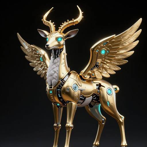 Cyberpunk Angelic Robotic Gazelle
