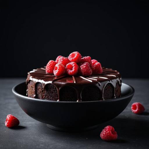 Chocolate Ganache Cake with Fresh Raspberries