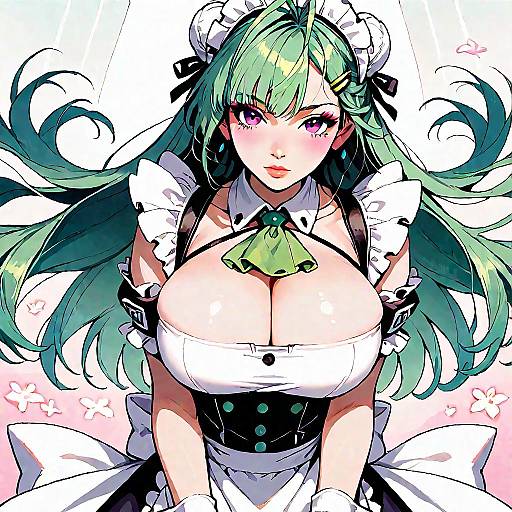 Anime Maid with Multicolored Details