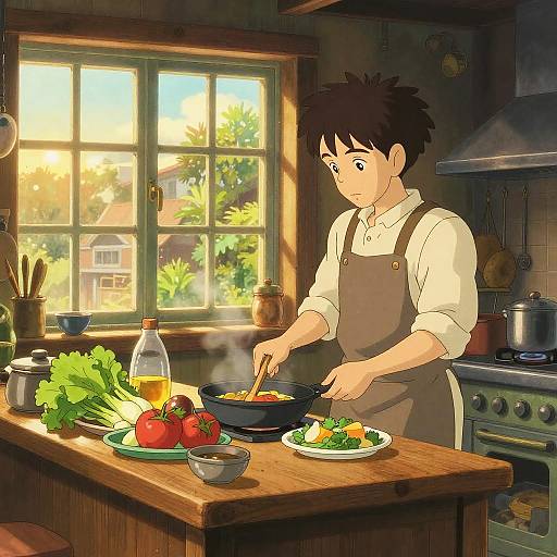 Studio Ghibli Cozy Kitchen Scene