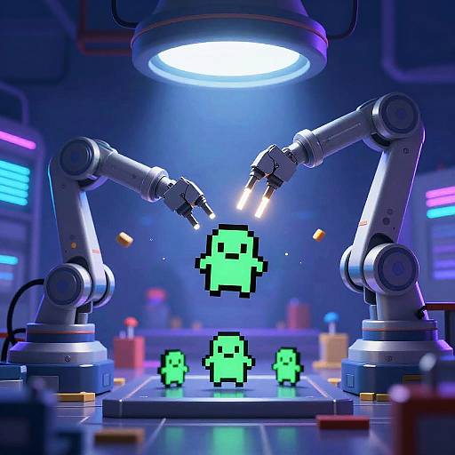 Cybernetic Sprite Upscaler Animation