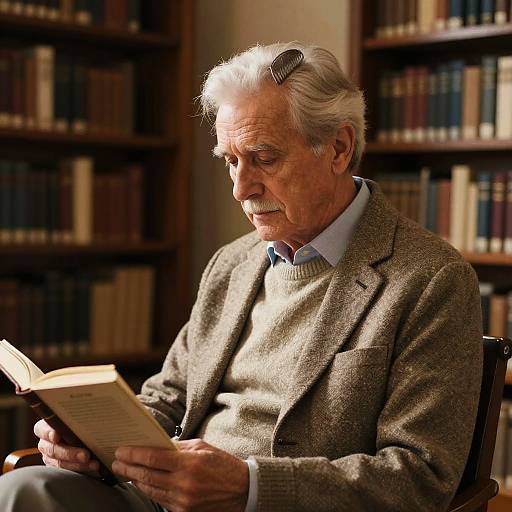 Elderly Gentleman with Comb Over Style
