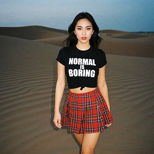 Digital art: Asian woman with long black hair, wearing black 