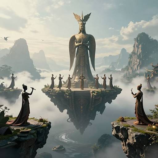 Floating Mountains and Bird Deities