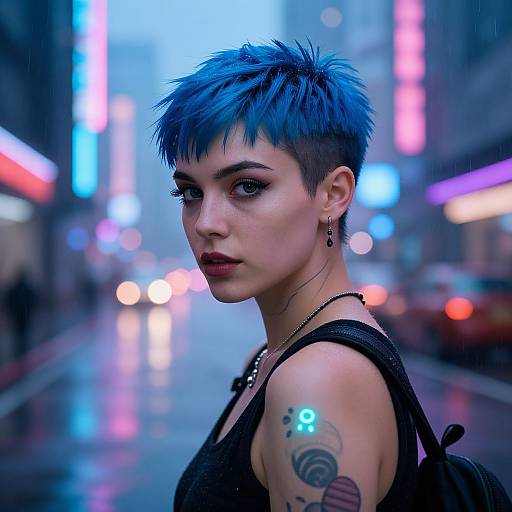 Futuristic Cyberpunk Pixie Cut Portrait