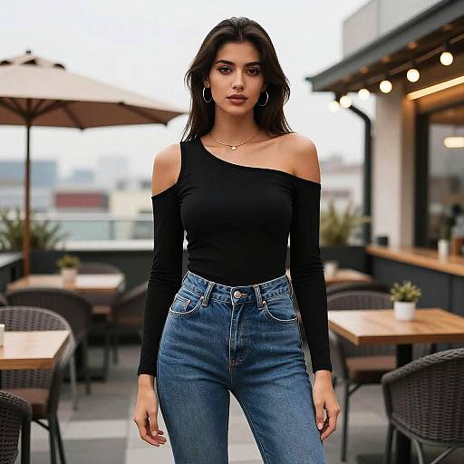 Willowy Woman Rooftop Ink Style