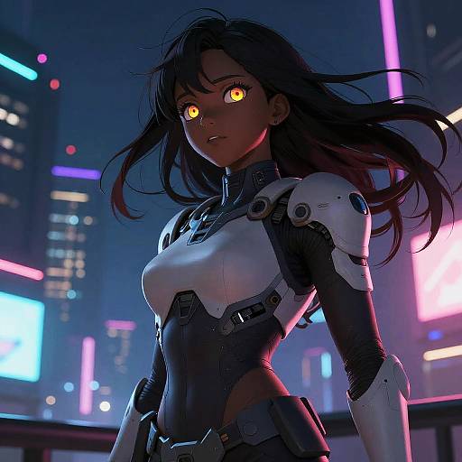 Cyberpunk Anime Black Woman Warrior