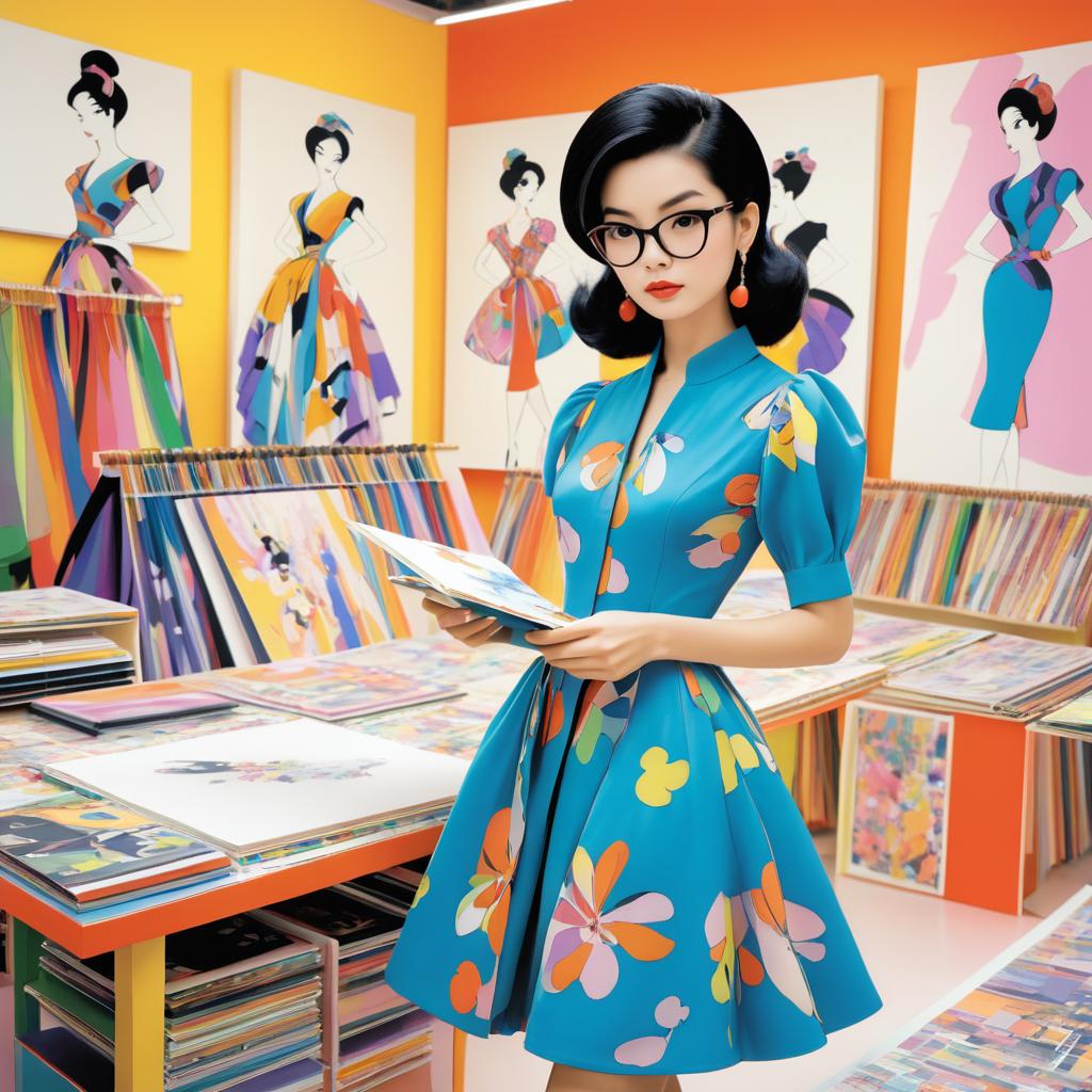 Vibrant Fashion Designer in Tezuka Style