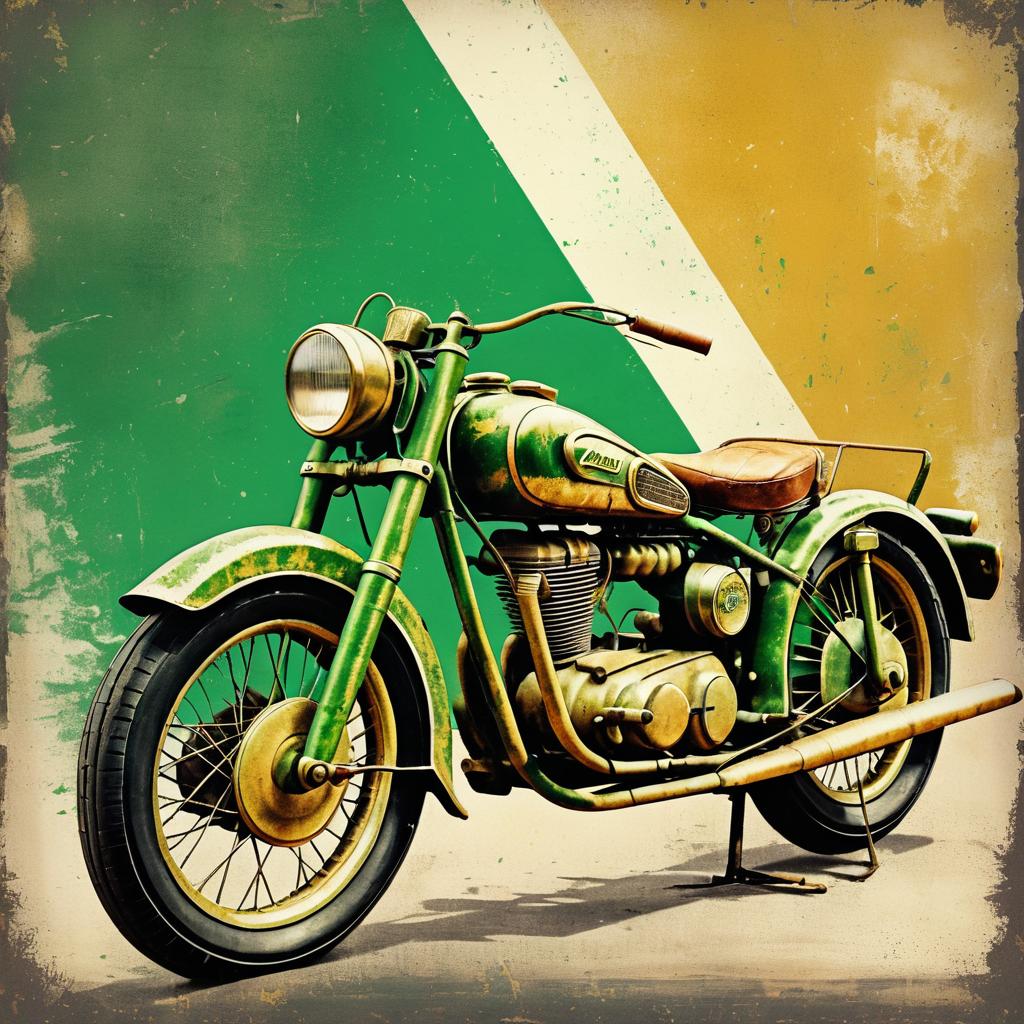 Retro Motorcycle Poster with Gritty Texture