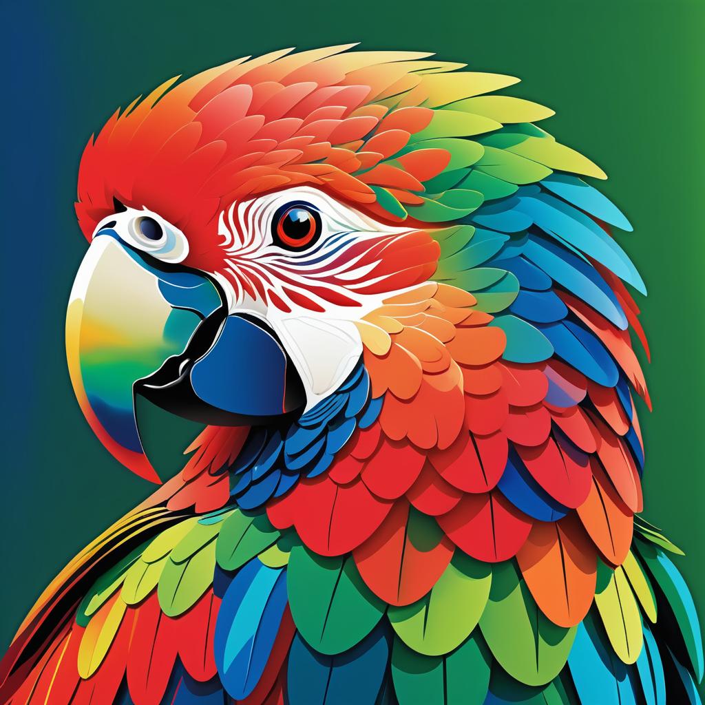 Vibrant Stylized Parrot Portrait Art