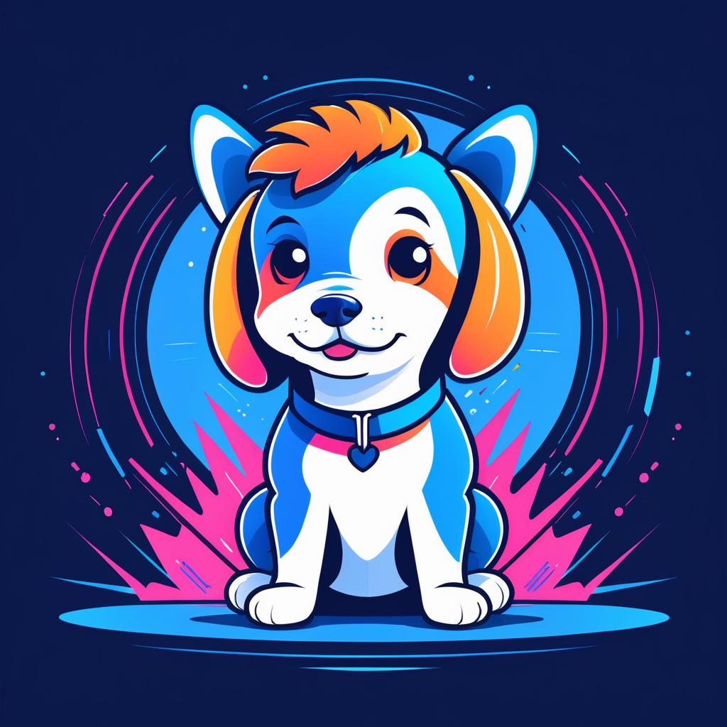 Adorable Cartoon Puppy in Sports Theme