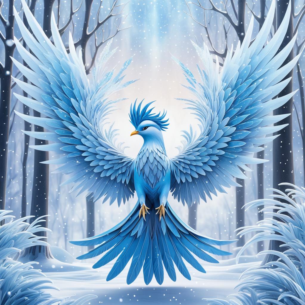 Ethereal Articuno in Serene Winter Scene