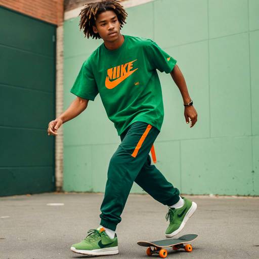 Dynamic Skateboarding in Nike Gear