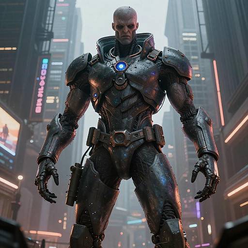 Giant Among Us Villain in Dystopian City