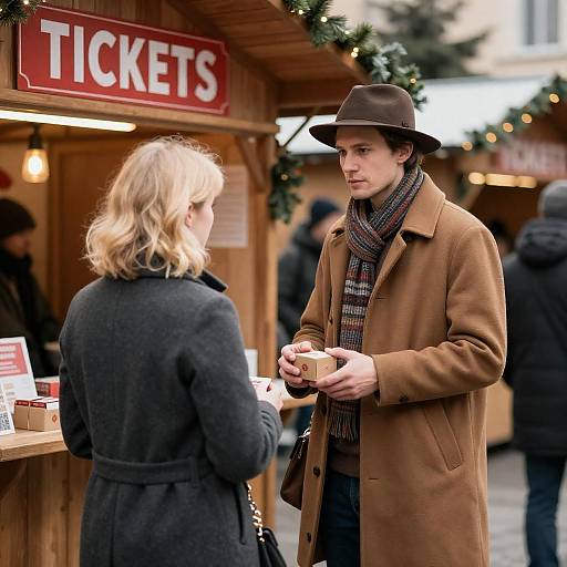 Festive Christmas Market Encounter