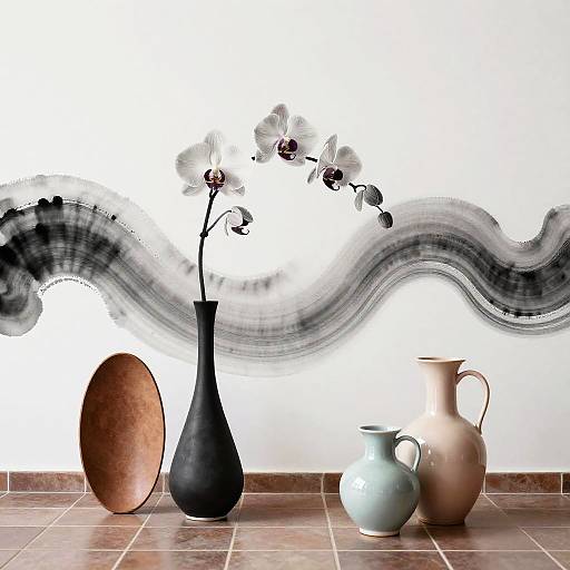 Memphis-Inspired Orchid Still Life