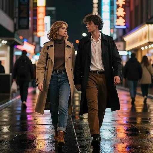 Crossdressing Couple in Neon City