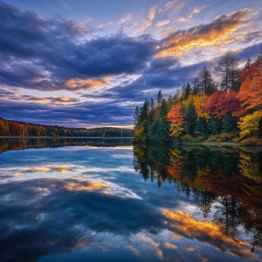 Serene Autumn Landscape with Reflections