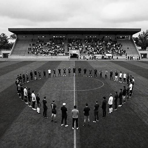 V-Shaped Group on Football Field
