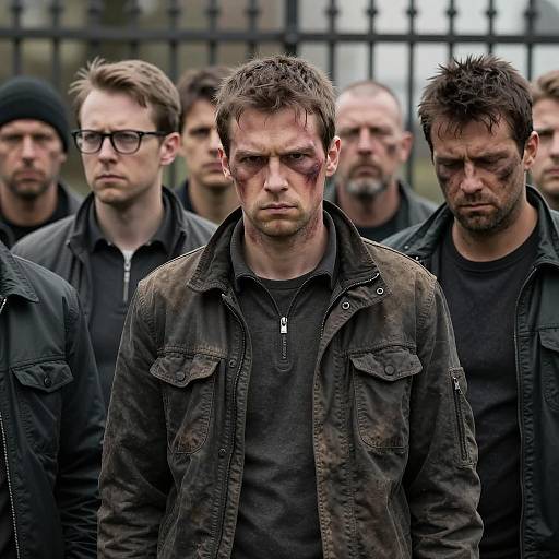 Intense Group Portrait of Men