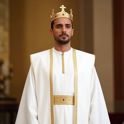 Regal Man in White Robe