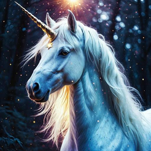 Ethereal White Unicorn with Glowing Mane