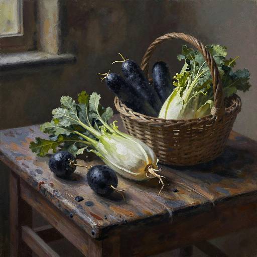 Rustic Charcoal Still Life Painting