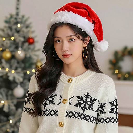 Festive Christmas Outfit for Young Woman